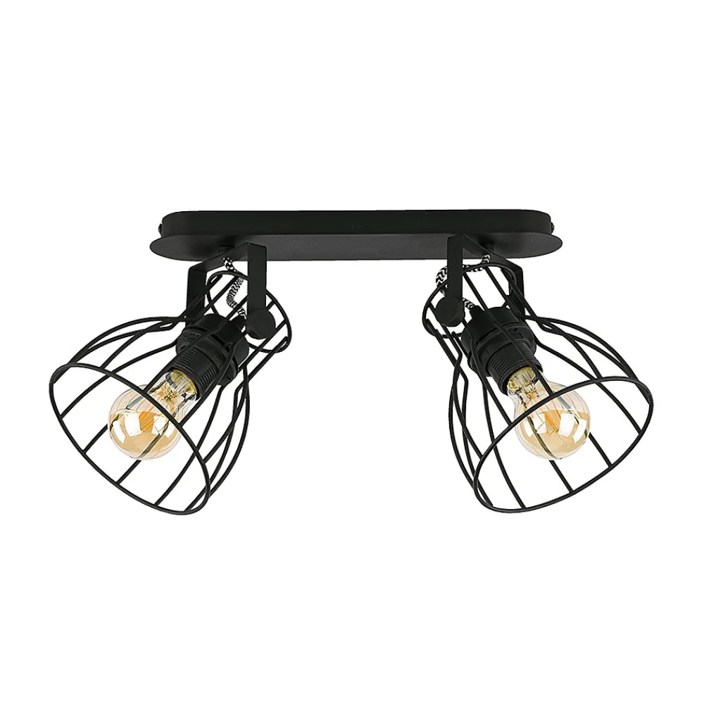 Lampa Sufitowa ALANO Czarny Metalowe Klosze 2xE27 * TK Lighting Outlet