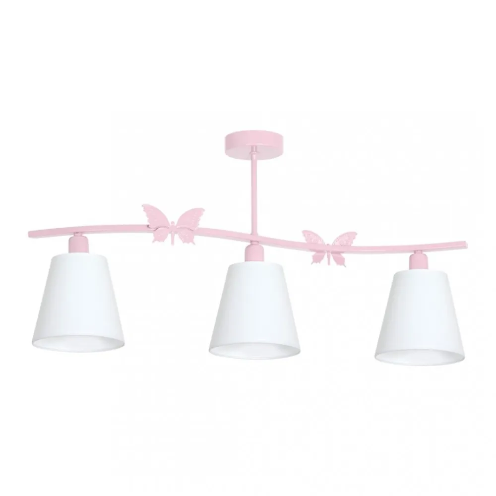Lampa Sufitowa ALICE Różowy Abażury 3xE14 * Eko-light Online