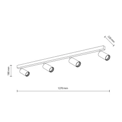 Lampa sufitowa AMIS czarna 4xGU10 * TK Lighting New