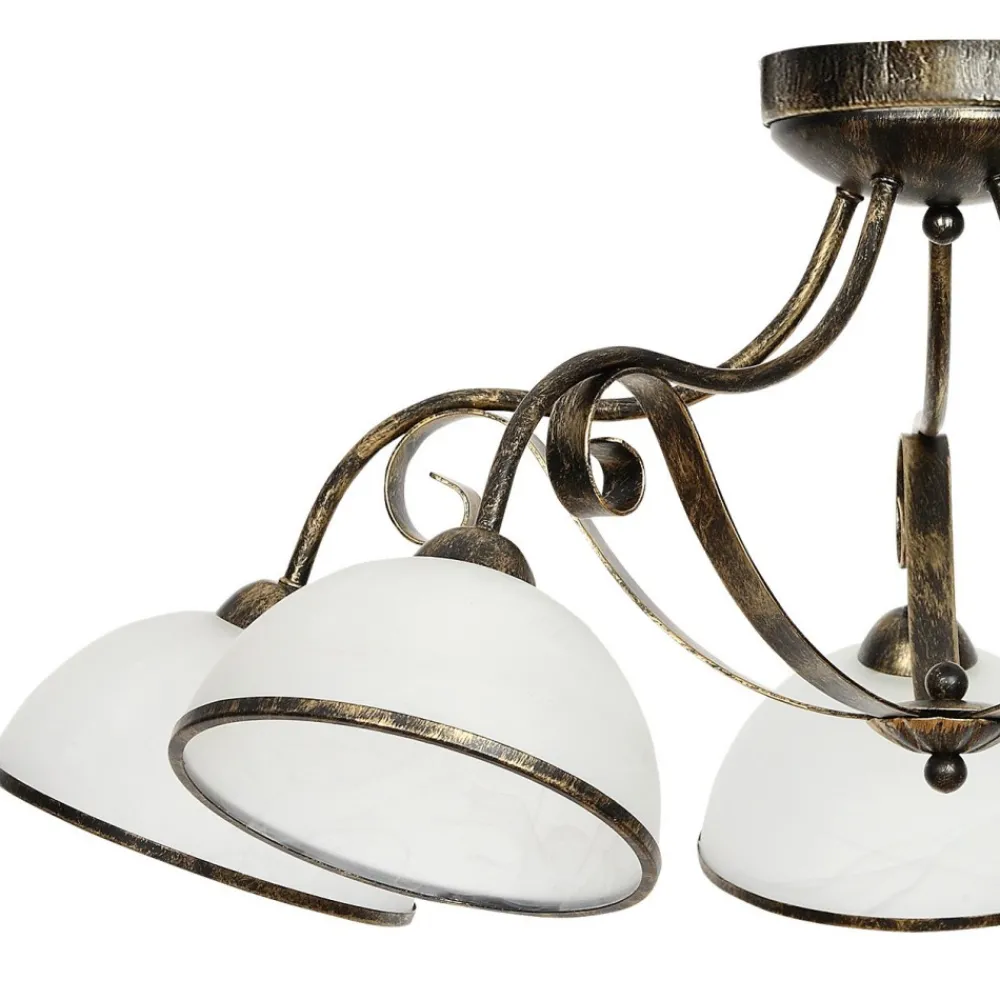 Lampa Sufitowa ANTICA Złoty Czarny Szklany Klosz 5xE27 * Luminex Discount