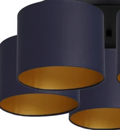 Lampa Sufitowa ARDEN Niebieski Złoty Abażur 5xE27 * Luminex Hot