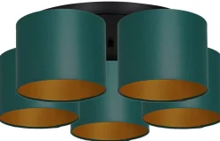 Lampa Sufitowa ARDEN Zielony Złoty Abażur 5xE27 * Luminex Sale