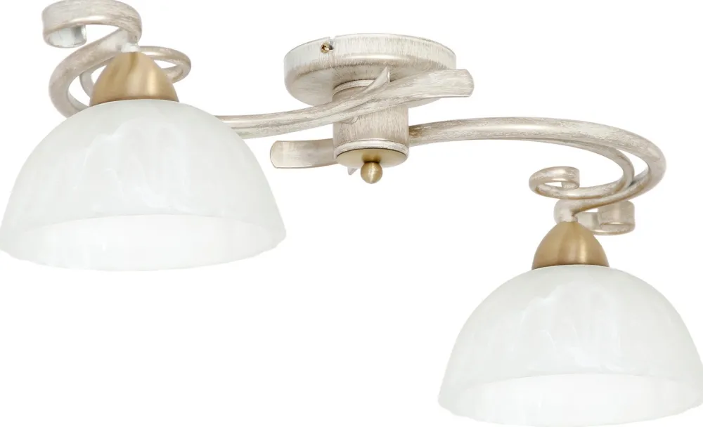 Lampa Sufitowa AURORA Kremowy Złoty Szklany Klosz 2xE27 * Luminex Hot