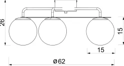 Lampa Sufitowa BALLO Czarny Złoty Szklany Klosz 5xE27 * Luminex Hot