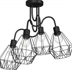 Lampa Sufitowa BERGEN Czarny Metalowy Klosz 4xE27 * Luminex Sale