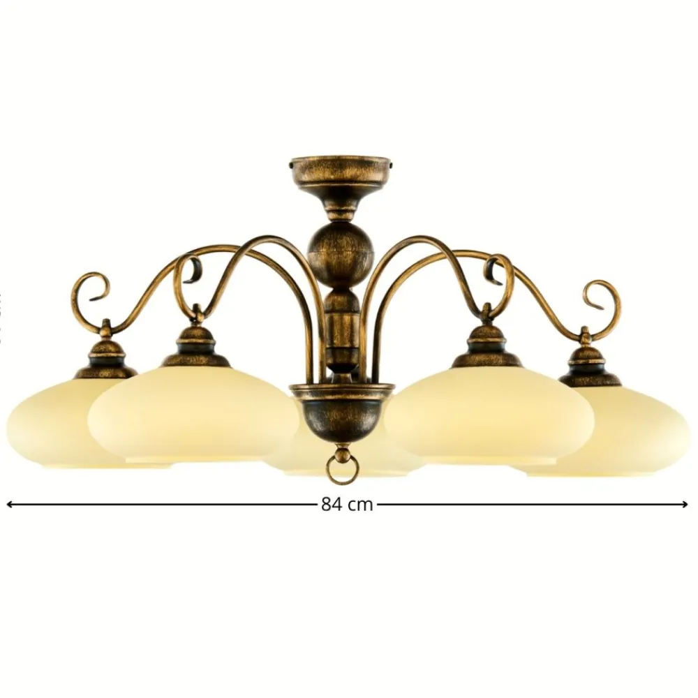 Lampa sufitowa BOLERO złoty patynowany 5xE27 * Jupiter Outlet