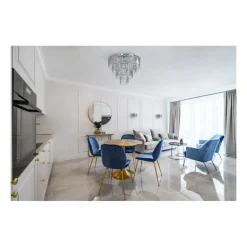 Lampa Sufitowa CRISTAL Czarny Szklane Kryształy 12xE14 71cm * Nowodvorski