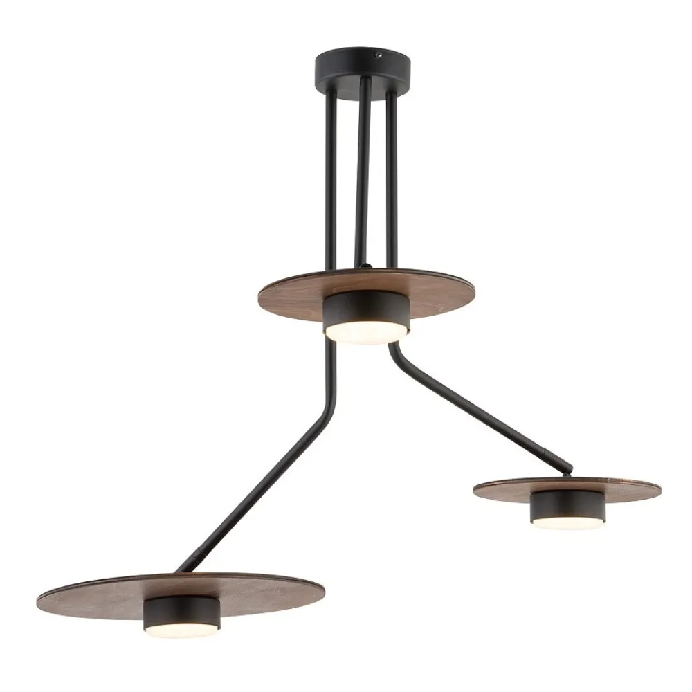 Lampa Sufitowa DISK Czarny Brązowy 3xXG53 * Nowodvorski Online