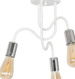 Lampa Sufitowa DOW Biały Srebrny 3xE27 * Luminex