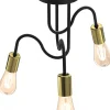 Lampa Sufitowa DOW Czarny Złoty 3xE27 * Luminex Hot