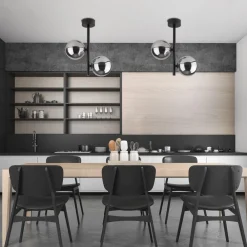 Lampa Sufitowa ESTERA Czarny Szklane Klosze 2xG9 * TK Lighting Online