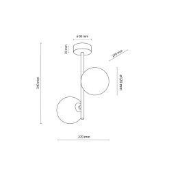 Lampa Sufitowa ESTERA Złoty Szklane Klosze 2xG9 * TK Lighting Clearance