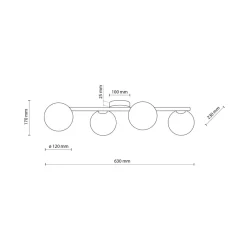 Lampa Sufitowa ESTERA Złoty Szklane Klosze 4xG9 * TK Lighting Outlet