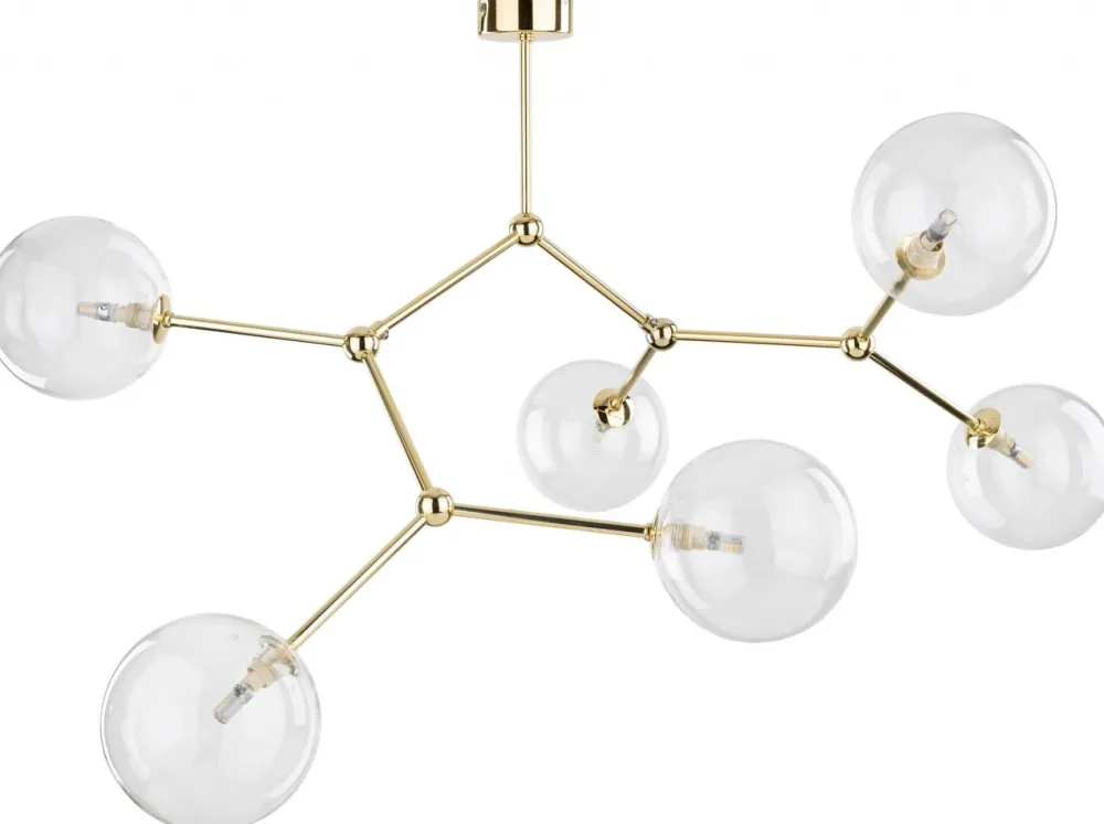 Lampa Sufitowa FAIRY Złoty Transparentne Szklane Klosze 6xG9 * TK Lighting Clearance