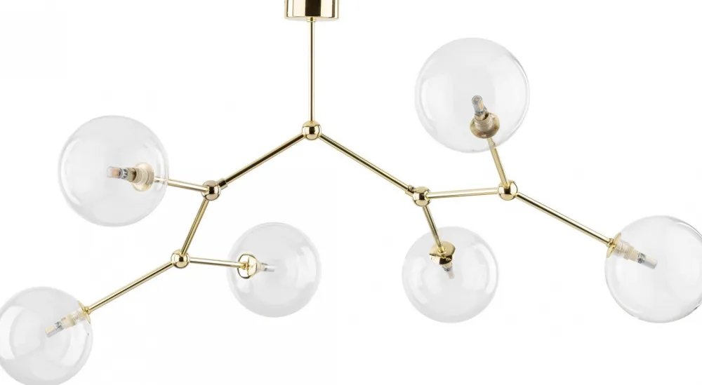 Lampa Sufitowa FAIRY Złoty Transparentne Szklane Klosze 6xG9 * TK Lighting Clearance