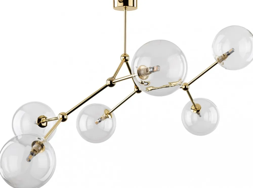 Lampa Sufitowa FAIRY Złoty Transparentne Szklane Klosze 6xG9 * TK Lighting Clearance