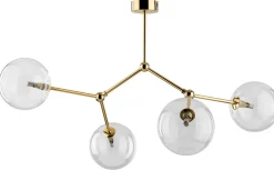 Lampa Sufitowa FAIRY Złoty Transparentne Szklane Klosze 4xG9 * TK Lighting