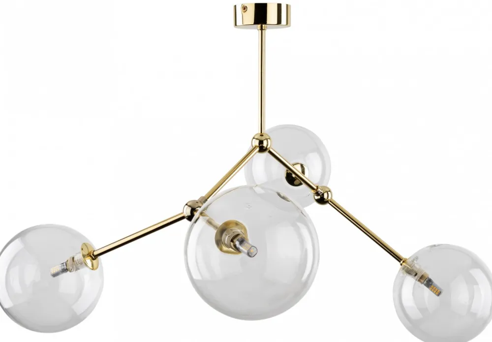 Lampa Sufitowa FAIRY Złoty Transparentne Szklane Klosze 4xG9 * TK Lighting