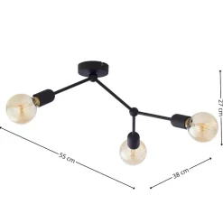 Lampa sufitowa FANTASY czarna 3xE27 * TK Lighting Sale