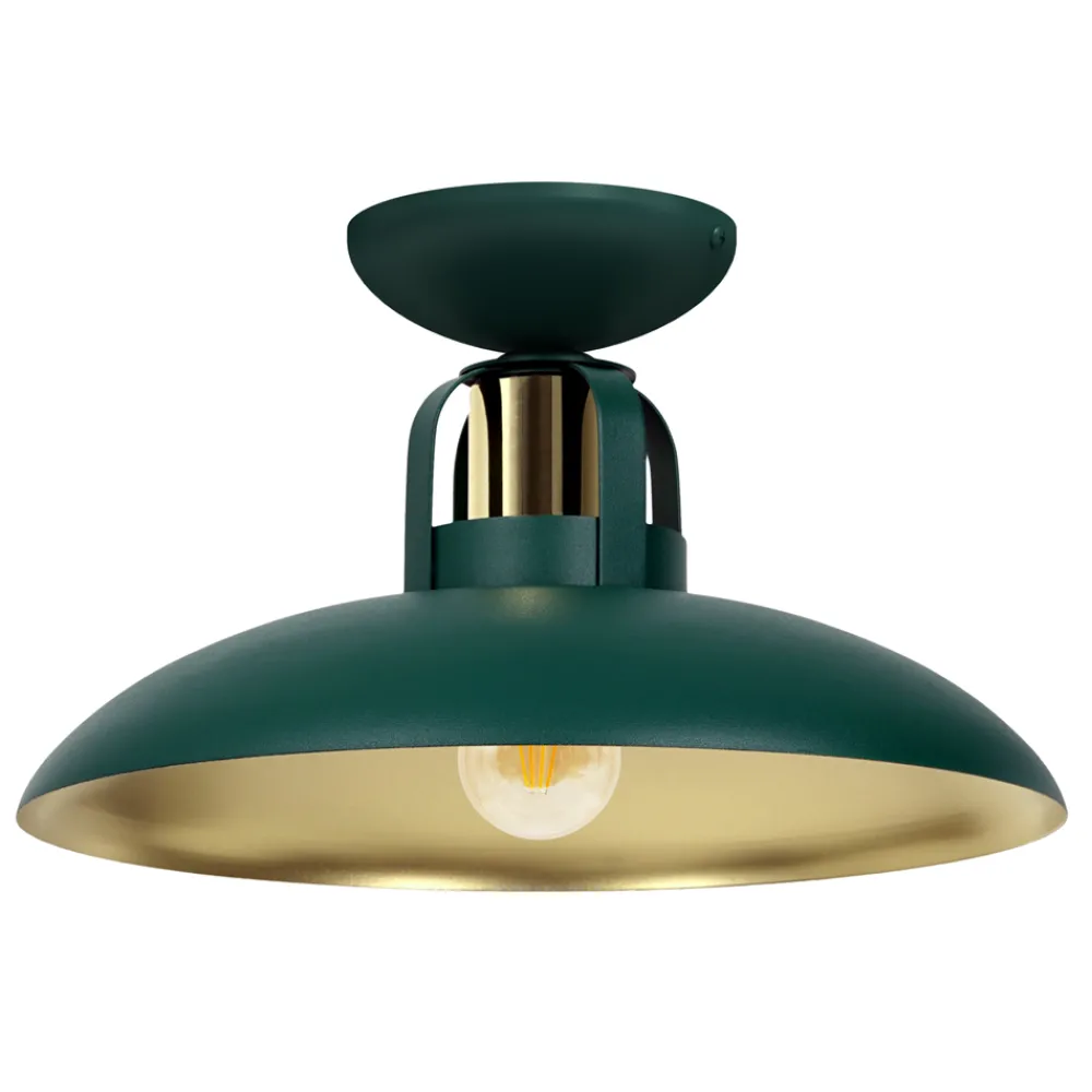 Lampa Sufitowa FELIX Zielony Złoty Metalowy Klosz 1xE27 30cm * Eko-light Hot