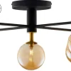 Lampa Sufitowa FIGARO Czarny Bursztynowy Szklane Klosze 5xG9 * Jupiter Clearance