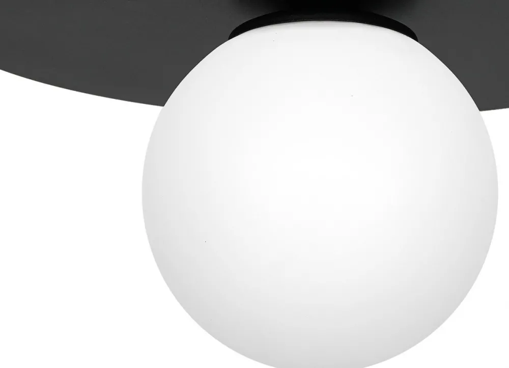Lampa Sufitowa FLAT Czarny Szklany Klosz 1xE14 * Luminex Hot