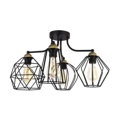 Lampa Sufitowa GALAXY Czarny Metalowe Klosze 4xE27 * TK Lighting Outlet