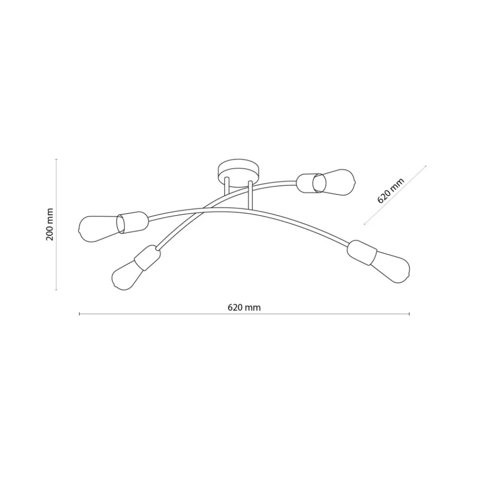 Lampa Sufitowa HELIX Czarny Loft 4xE27 * TK Lighting