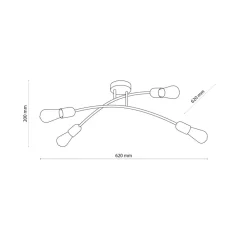 Lampa Sufitowa HELIX Złoty Loft 4xE27 * TK Lighting Sale