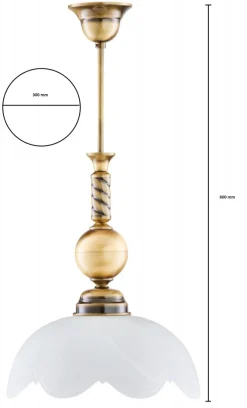 Lampa Sufitowa Patyna Biały Szklany Klosz 1xE27 * Jupiter Sale