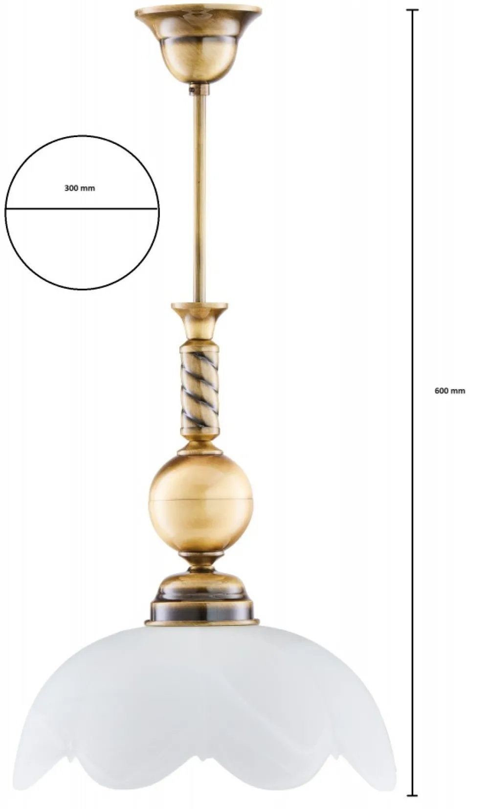 Lampa Sufitowa Patyna Biały Szklany Klosz 1xE27 * Jupiter Sale
