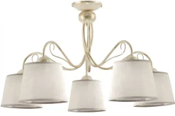 Lampa Sufitowa KAMELIA Beżowy Abażury 5xE27 * Jupiter Online