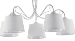 Lampa Sufitowa KAMELIA Biały Abażury 5xE27 * Jupiter Best