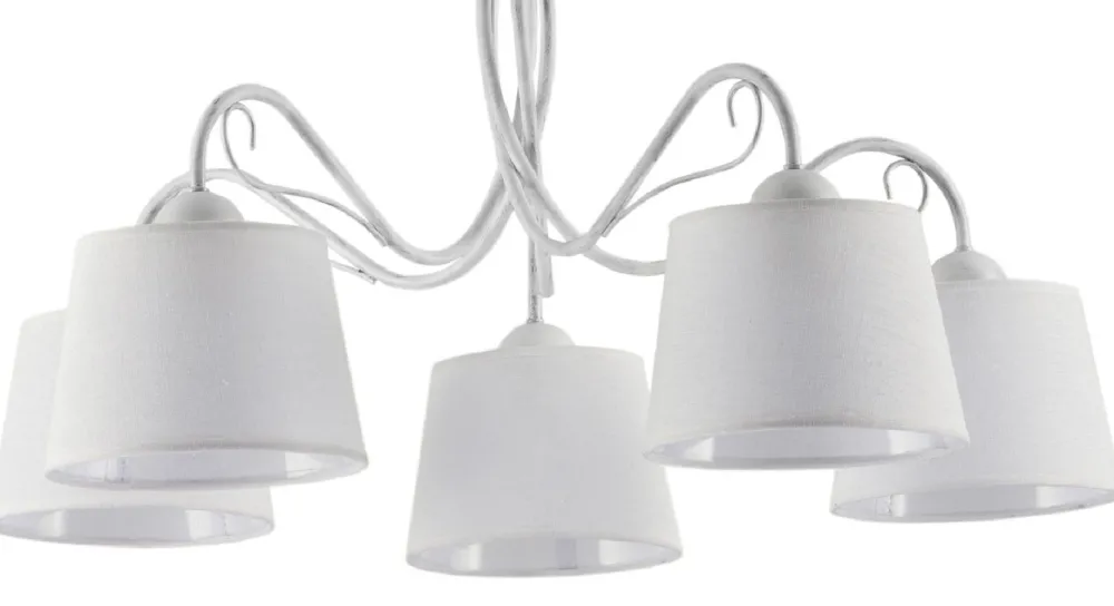 Lampa Sufitowa KAMELIA Biały Abażury 5xE27 * Jupiter Best