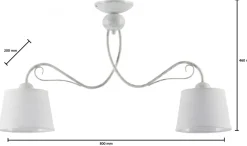 Lampa Sufitowa KAMELIA Biały Abażury 2xE27 * Jupiter Best