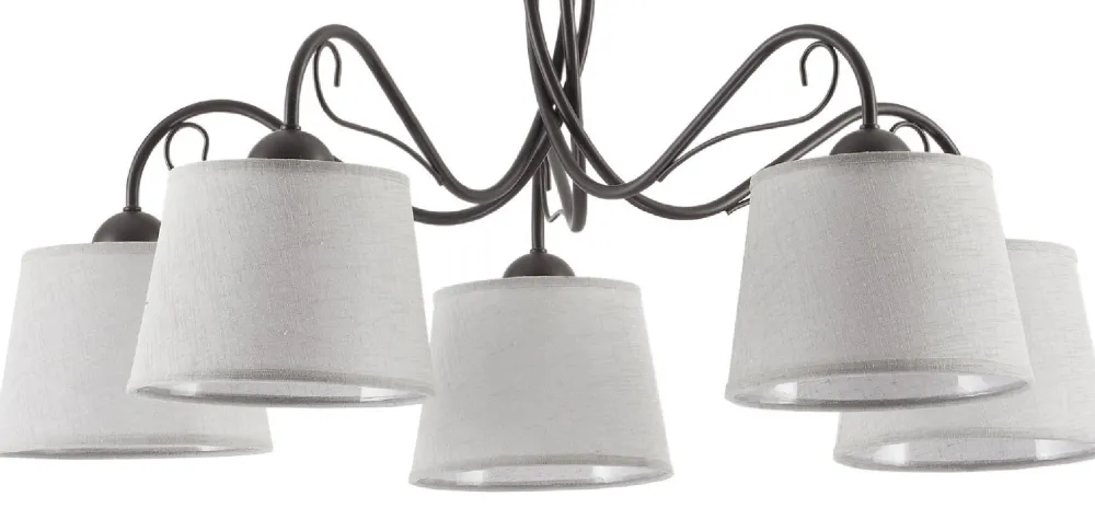 Lampa Sufitowa KAMELIA Brązowy Szary Abażury 5xE27 * Jupiter Online