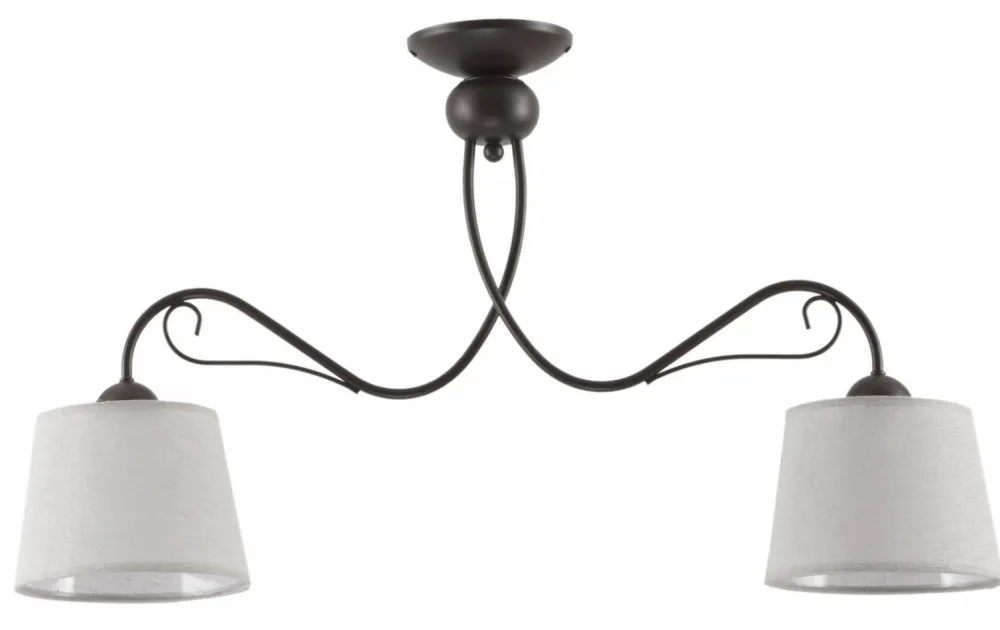 Lampa Sufitowa KAMELIA Brązowy Szary Abażury 2xE27 * Jupiter Best