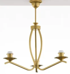 Lampa sufitowa KASZMIR złota granatowy abażur 3xE27 * Jupiter New