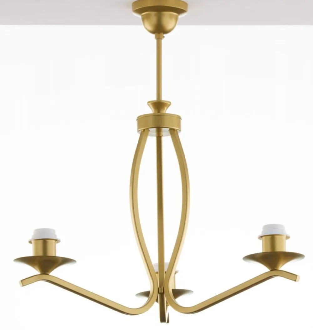 Lampa sufitowa KASZMIR złota granatowy abażur 3xE27 * Jupiter New
