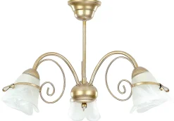 Lampa Sufitowa KOKARDA Złoty Szklany Klosz 3xE14 * Luminex