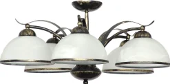 Lampa Sufitowa KORFU Brązowy Złoty Szklany Klosz 5xE27 * Luminex Online