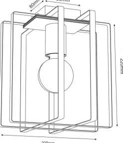 Lampa Sufitowa KORTEZ Czarny Brązowy 1xE27 23cm * Luminex Online