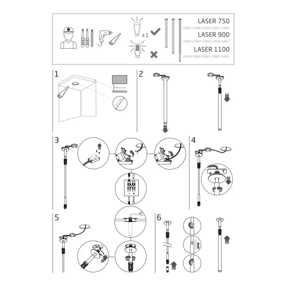 Lampa Sufitowa LASER Czarny 1xG9 110cm * Nowodvorski Discount