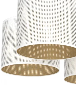 Lampa Sufitowa LOFT SHADE Biały Złoty Klosz z Tworzywa 5xE27 * Luminex Hot