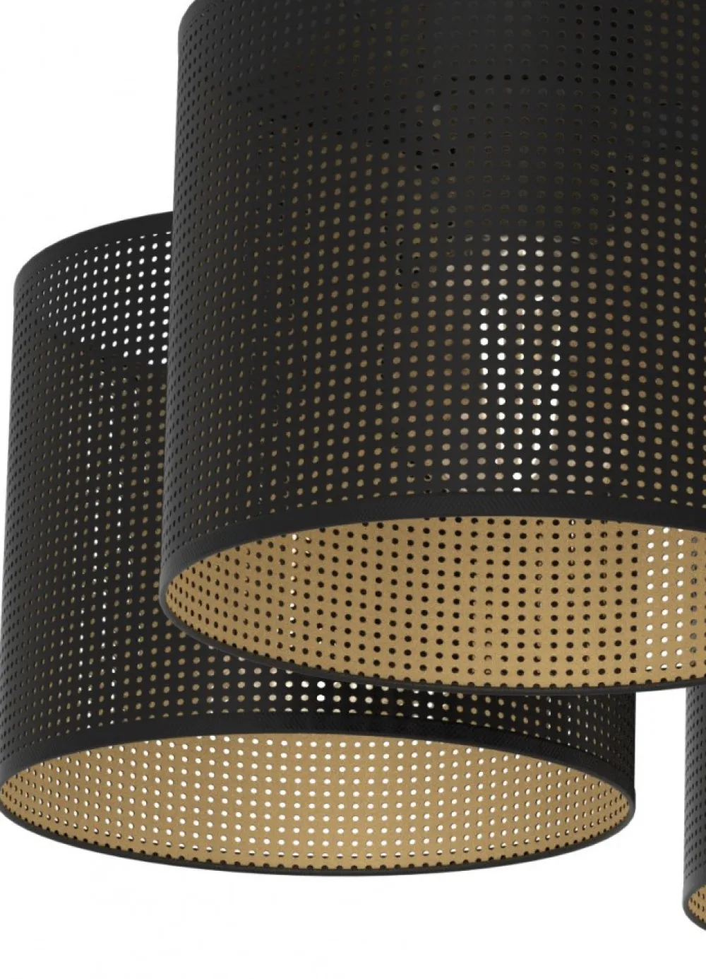 Lampa Sufitowa LOFT SHADE Czarny Złoty Klosz z Tworzywa 5xE27 * Luminex Clearance