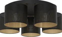 Lampa Sufitowa LOFT SHADE Czarny Złoty Klosz z Tworzywa 5xE27 * Luminex Clearance