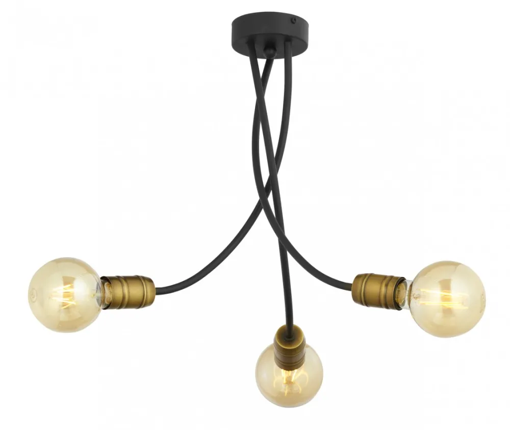 Lampa Sufitowa LUCE Czarny Patyna 3xE27 * Jupiter