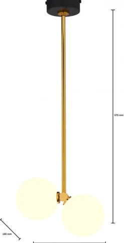 Lampa Sufitowa LUNA Czarny Złoty Szklane Klosze 2xG9 * Jupiter New