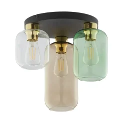 Lampa Sufitowa MARCO Czarny Złoty Szklane Klosze 3xE27 * TK Lighting Clearance