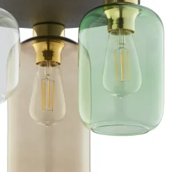 Lampa Sufitowa MARCO Czarny Złoty Szklane Klosze 3xE27 * TK Lighting Clearance